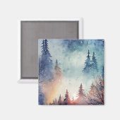 水彩冬のアートマグネット マグネット (正面/裏面)