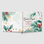 水彩冬のウェディングゲストブック – エレガント ゲストブック (全面)