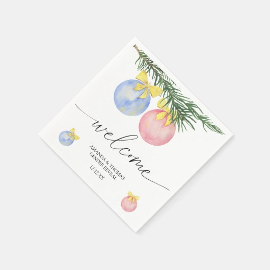 水彩冬のウェルカムジェンダーの明け スタンダードカクテルナプキン (角)