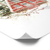 水彩冬のウッドランドチャツマス ポスター (角)