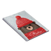 水彩冬のクマ。クリスマスウッドランド動物 ノートブック (右側)