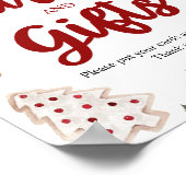 水彩冬のクリスマスカードとギフトサイン ポスター (角)