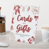 水彩冬のクリスマスカードとギフトサイン 台座サイン (インサイチュ)