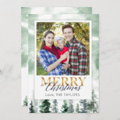 水彩冬のクリスマスツリー シーズンカード (正面/裏面)