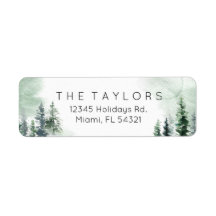 水彩冬のクリスマスツリー