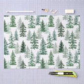 水彩冬のクリスマスフォレスト 薄葉紙 (クラフト)