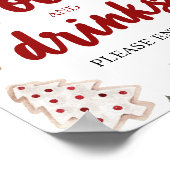 水彩冬のクリスマスフード&ドリンクサイン ポスター (角)