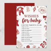 水彩冬のクリスマスベイビーゲーム 招待状 (正面/裏面)