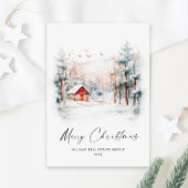 水彩冬のクリスマスランドスケープ企業の シーズンカード