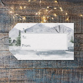 水彩冬のクリスマス格言 ギフトタグ