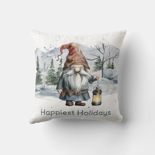 水彩冬のクリスマス格言 クッション (裏面)