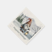 水彩冬のクリスマス格言 スタンダードカクテルナプキン (角)