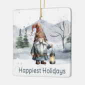 水彩冬のクリスマス格言 セラミックオーナメント (左)