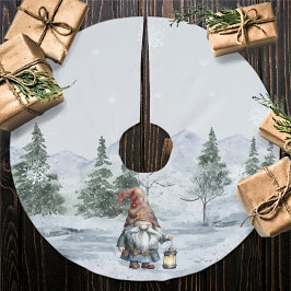 水彩冬のクリスマス格言 ブラッシュドポリエステルツリースカート