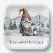 水彩冬のクリスマス格言 ペーパープレート (正面)