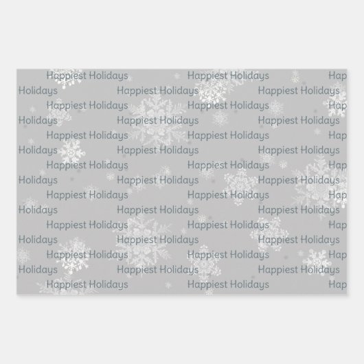 水彩冬のクリスマス格言 ラッピングペーパーシート (正面3)