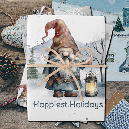 水彩冬のクリスマス格言 ラッピングペーパーシート