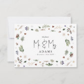 水彩冬のクリスマス　グリーン　ウェディング 出欠カード (裏面)