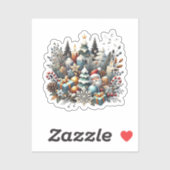 水彩冬のクリスマス シール (シート)