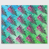 水彩冬のクリスマス　森の鹿　動物たち ラッピングペーパー (フラット)