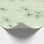 水彩冬のクリスマス 森林の木の枝 ラッピングペーパー (角)