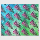 水彩冬のクリスマス　森　鹿　動物　W ラッピングペーパー (フラット)