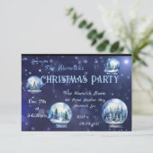 水彩冬のスノーグローブクリスマスカスタムパーティー 招待状 (スタンド正面)