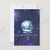 水彩冬のスノーグローブクリスマスカスタムパーティー 招待状 (裏面)