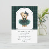 水彩冬のテディベアクリスマスベイビーショー 招待状 (スタンド正面)