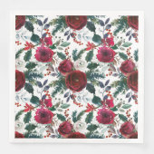 水彩冬のバーガンディ花クリスマス (正面)