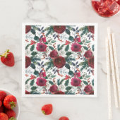 水彩冬のバーガンディ花クリスマス (インサイチュ)