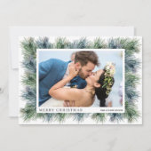 水彩冬のパインズクリスマスフォトカード シーズンカード (正面)