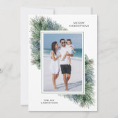 水彩冬のパインズクリスマスフォト シーズンカード (正面)