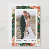 水彩冬のフローラフレーム愛感謝していと サンキューカード (正面)