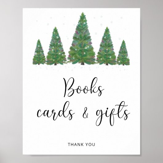 水彩冬のフローラブックカードとギフト ポスター (正面)