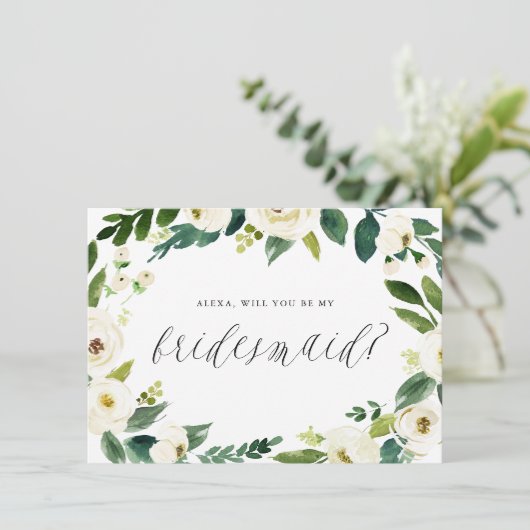 水彩冬のフローラリースは私のブライドメイド (スタンド正面)