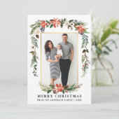 水彩冬のフローラ写真金ゴールド枠 シーズンカード (スタンド正面)