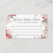 水彩冬のフローラ日付ナイトアイディア エンクロージャーカード (正面)