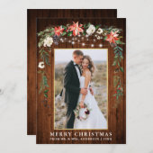 水彩冬のフローラ木材金ゴールド新着 シーズンカード (正面/裏面)