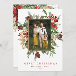 水彩冬のフローラ金箔クリスマスフォト