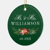 水彩冬のフローラPHOTO BACK Green セラミックオーナメント (左)