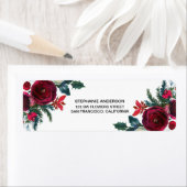 水彩冬のブルゴーニュの花 ラベル (インサイチュ)