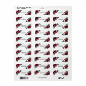 水彩冬のブルゴーニュの花 ラベル (フルシート)