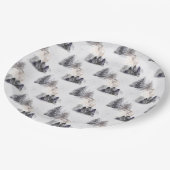 水彩冬のホリデーパターン ペーパープレート (アングル)