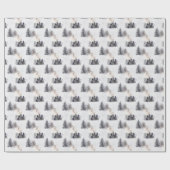 水彩冬のホリデーパターン ラッピングペーパー (フラット)