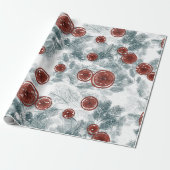 水彩冬のモミの離れ ラッピングペーパー (アンロールド)