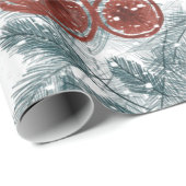 水彩冬のモミの離れ ラッピングペーパー (ロールコーナー)