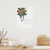 水彩冬のリースベビーシャワーウェルカム ポスター (キッチン)