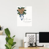 水彩冬のリースベビーシャワーウェルカム ポスター (ホームオフィス)