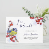 水彩冬のレッドベリーティットバードムービング 案内状 (スタンド正面)